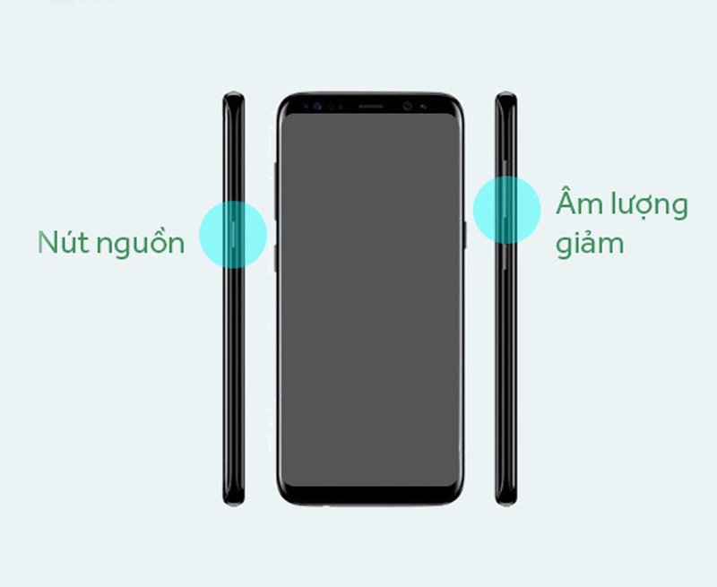 Nhấn giữ cùng lúc nút Nguồn và nút Giảm âm lượng